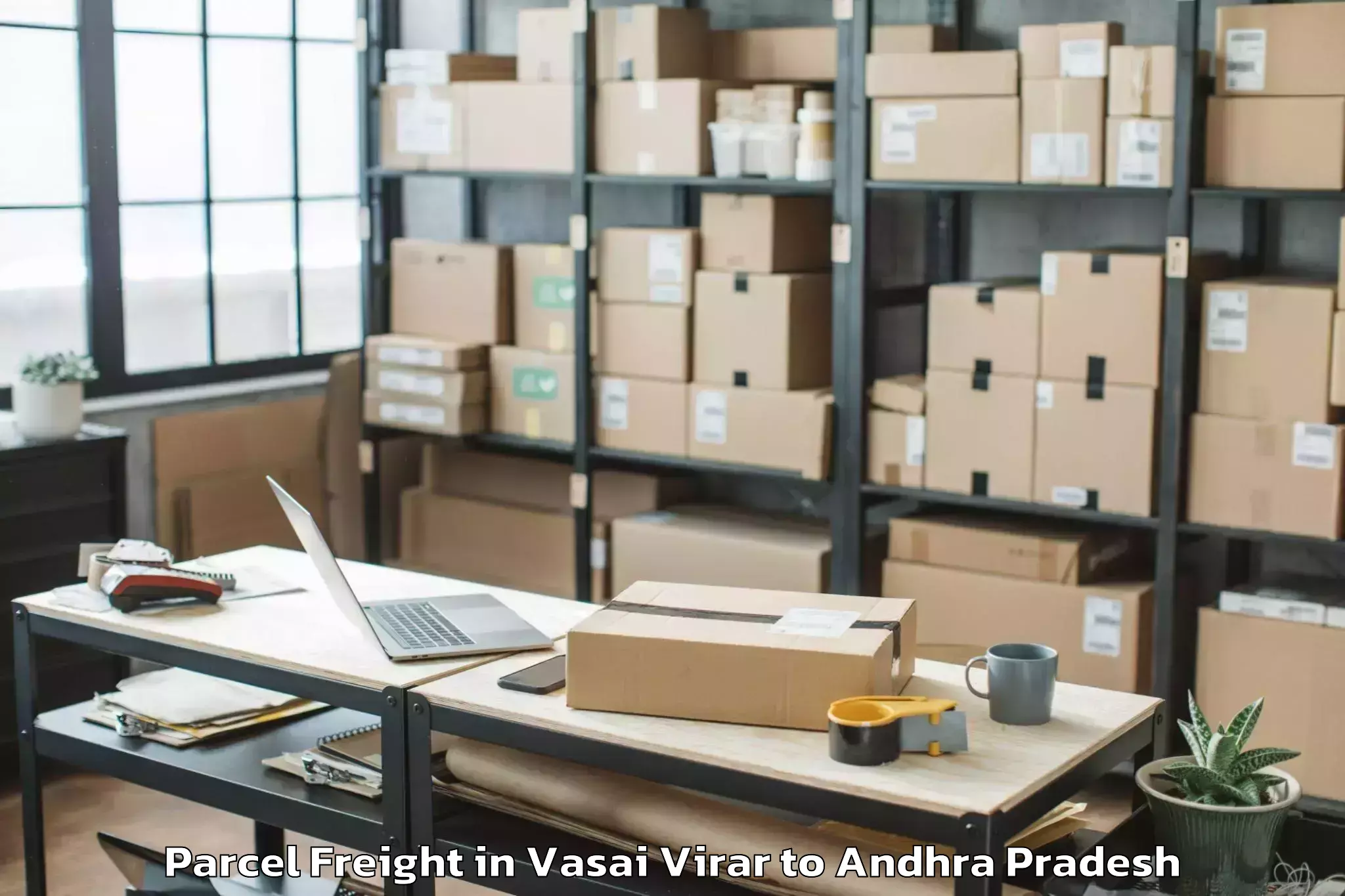 Book Vasai Virar to Abhilashi University Guntur Parcel Freight Online